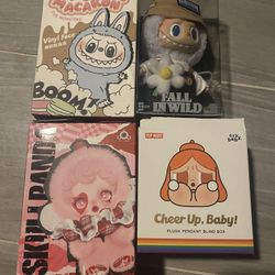 Opened Popmart Blind box Labubu Skullpanda Crybaby Fall In Wild Bundle 