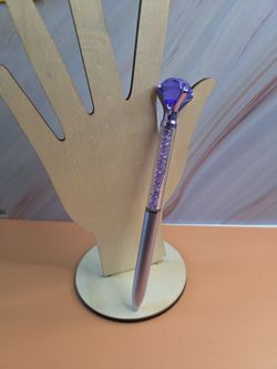 Purple Diamond Head w/Crystals Ballpoint Pen