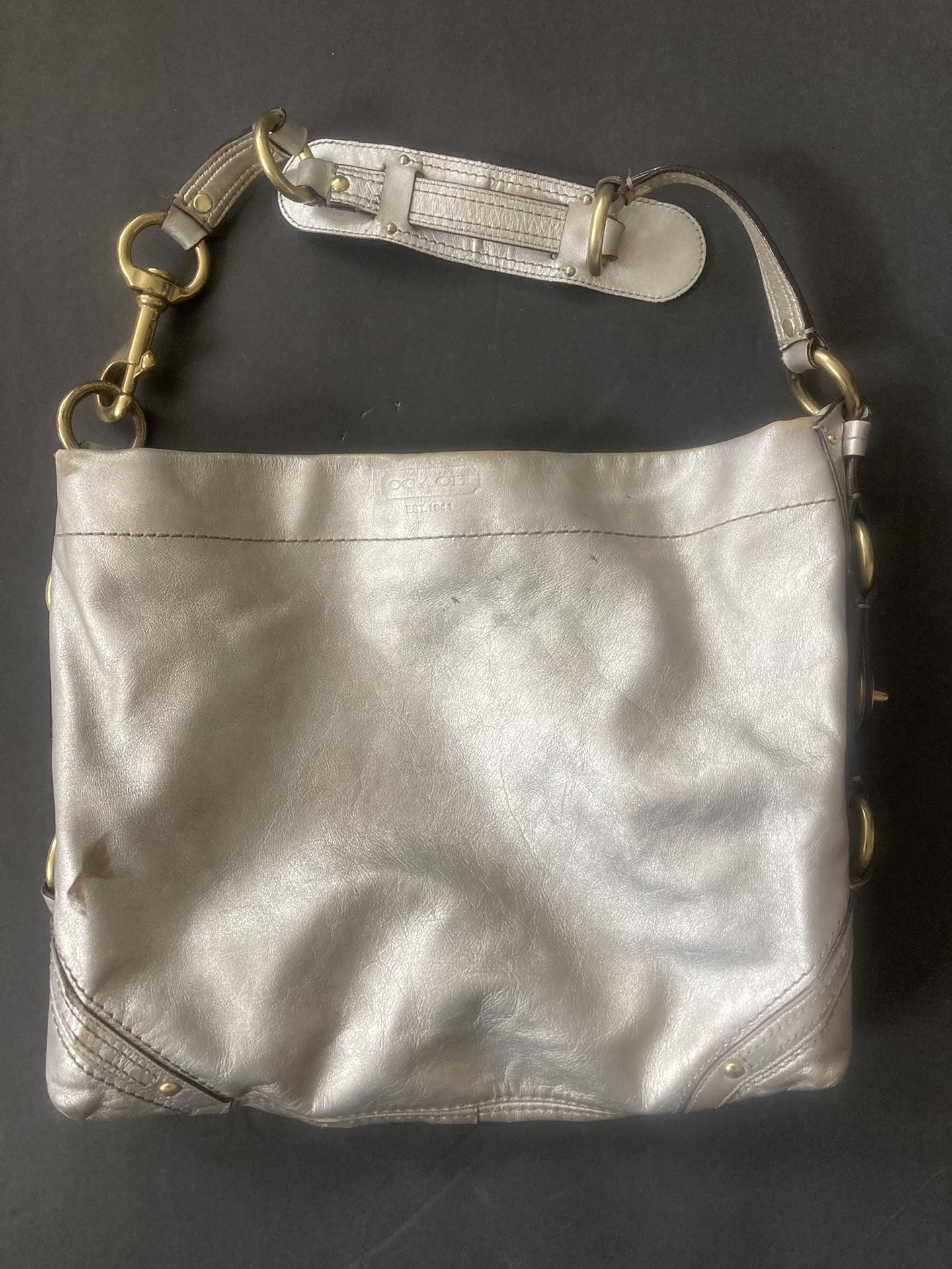 COACH Gold Leather Hobo/Slouchy Bag