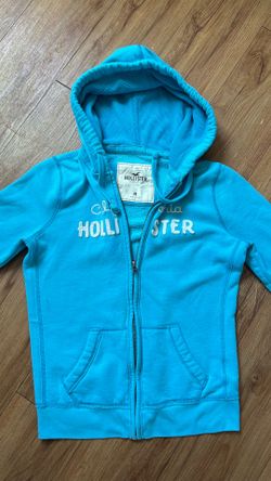 Bright blue/turquoise color Hollister hoodie