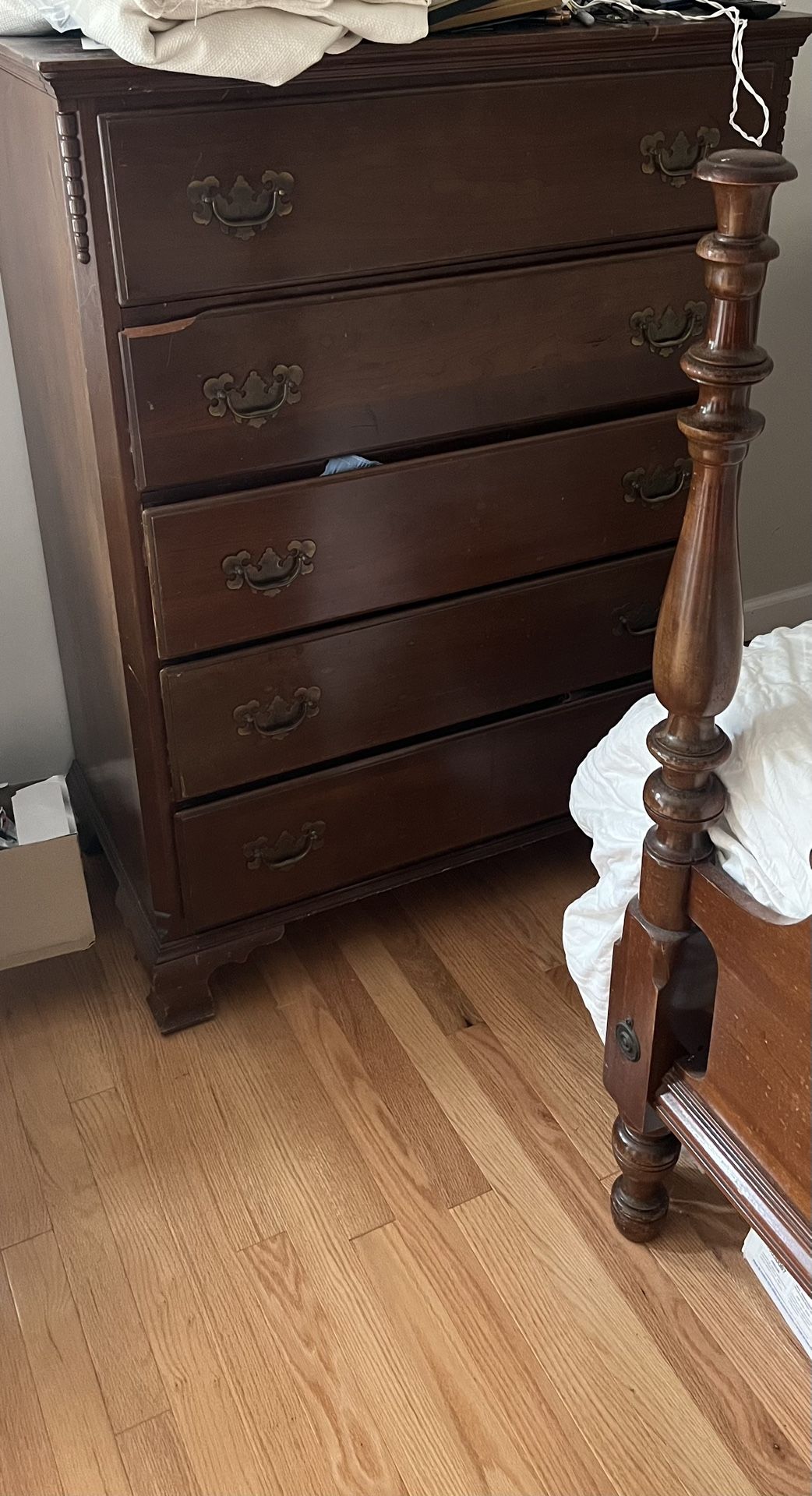 Bedroom Set - Full Bed Frame And Marching Dresser. Solid Wood And Antique. $225 OBO
