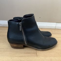 Kensie Women’s Black Leather Chita Short Ankle Boots Size 10