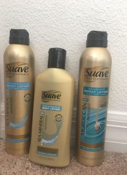 Suave body lotion& spray lotion ,3$ each