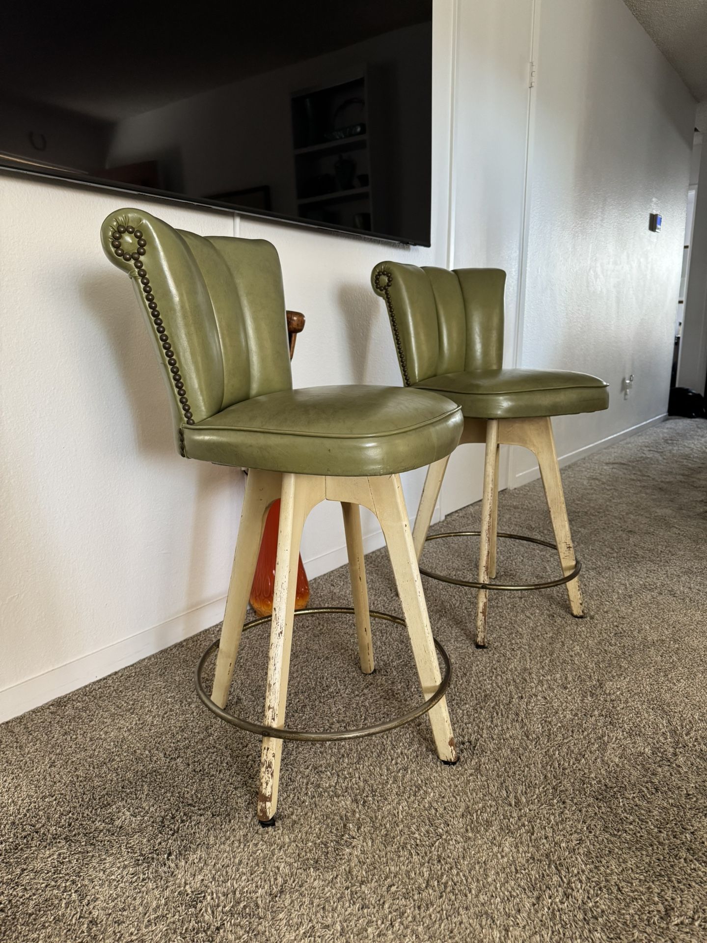 Mid century modern 1970s Swank Bar Stools