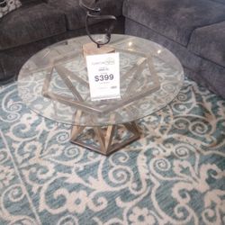 Round Glass Coffee Table 