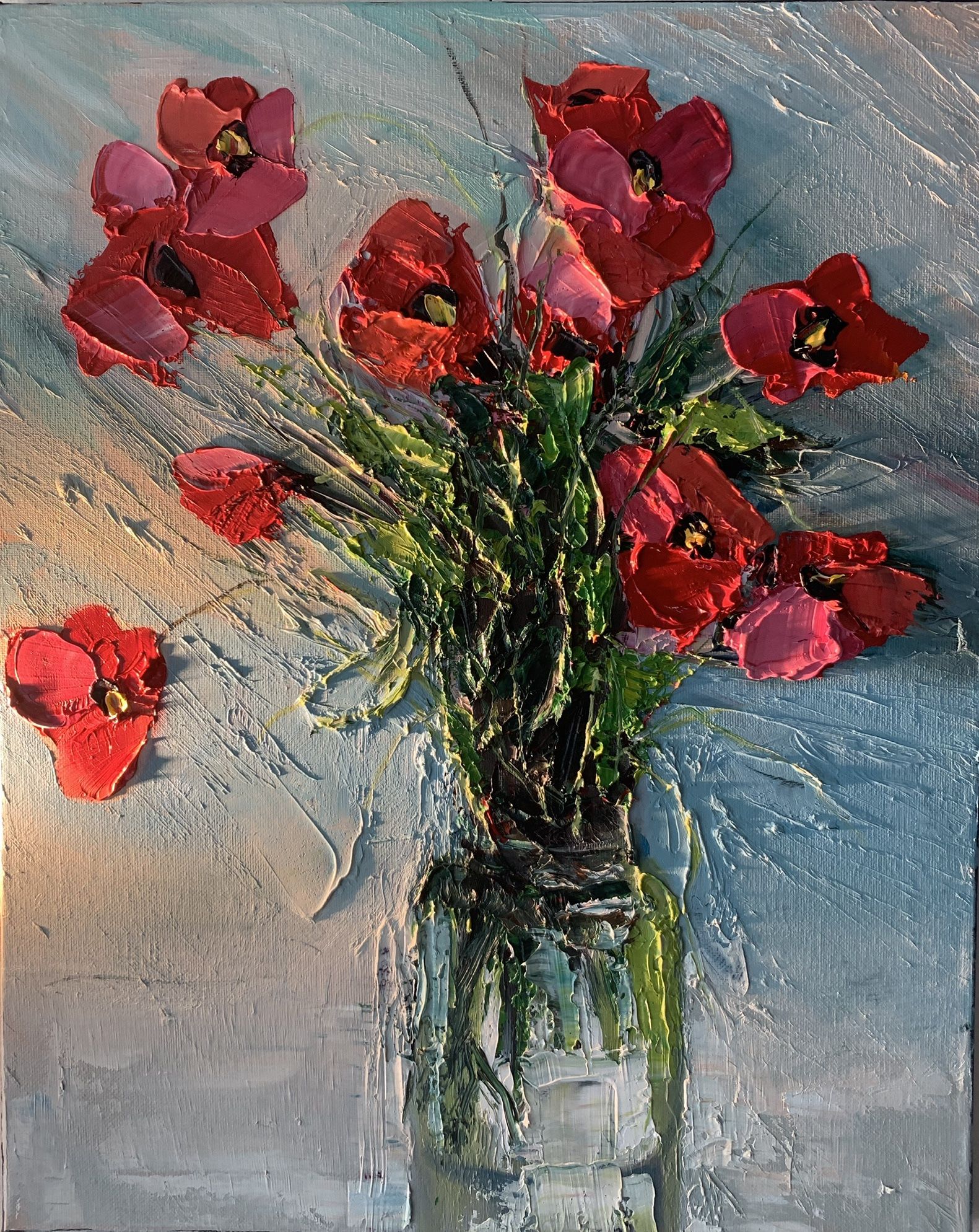 Paint. Canvas. Oil. 16/20 inch. Price $150