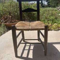 Early 20 C. Handcrafted Wood & Rattan Church Chair