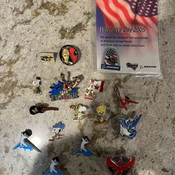 Pins - $5 each. Band, Disney, Pokemon