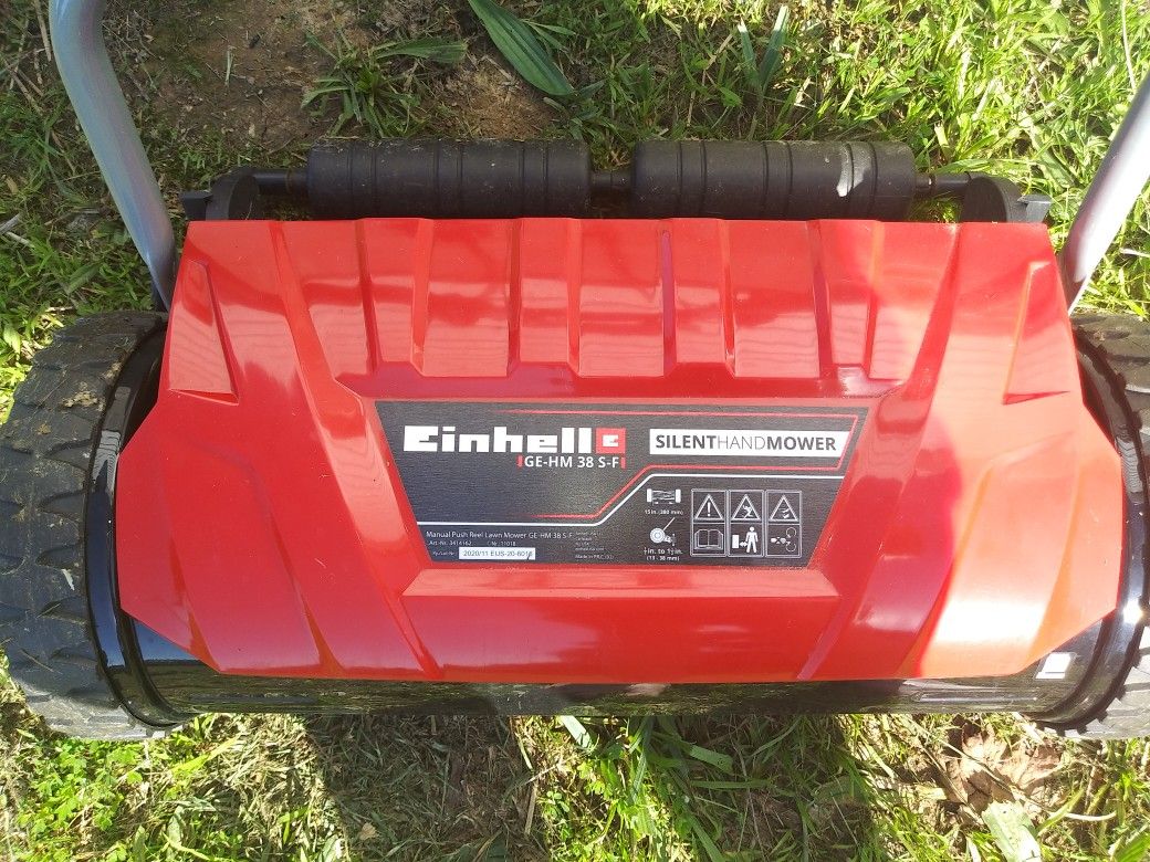 Einhell GE-HM 38 S-F Manual Deluxe 15-Inch 5-Blade High-Quality Steel Reel Mowing System Push Reel Mower