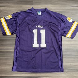 Knights Apparel NCAA LSU Tigers Mesh Football Jersey #11 Purple Men's Sz Large