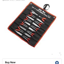 XtremepowerUS 9 Pieces 11" Long Reach Needle Mechanics Electricians Craft & Hobby Nose Pliers 45° Bent Nose, 90° Bent Nose Plie Diagonal Pliers for Na