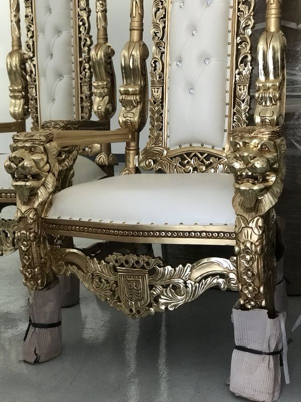 Free Nationwide Delivery Gold Leaf King Throne Chairs Queen Leaf King Throne Chairs Queen Princess Royal Baroque Wedding Event Party Photography Hotel Lounge Boutique Furniture For In Memphis Tn Offerup