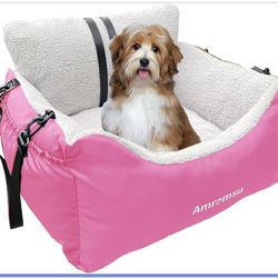 Small Dogs Car Seat Under 25, Fully Detachable and Washable Ultra Soft Carseat Travel, with Clip-on, Portable Handle and Storage Pockets Pet Booster S