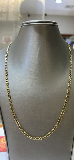 14KT GOLD 4mm FIGARO CHAIN SOLID