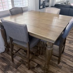 Counter Height Dining Set With 6 Chairs 