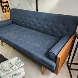 Elegant  Blue Couch Sofa Davenport 