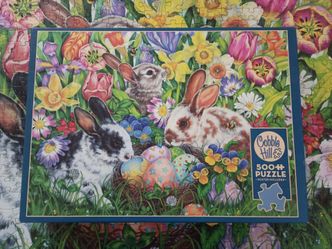 3/$10 🌟 Cobble Hill 500 Piece Easter Bunny Bunnies Puzzle