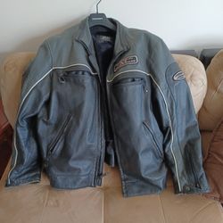 MOTORACER Leather Jacket Black Large Warm Underjacket