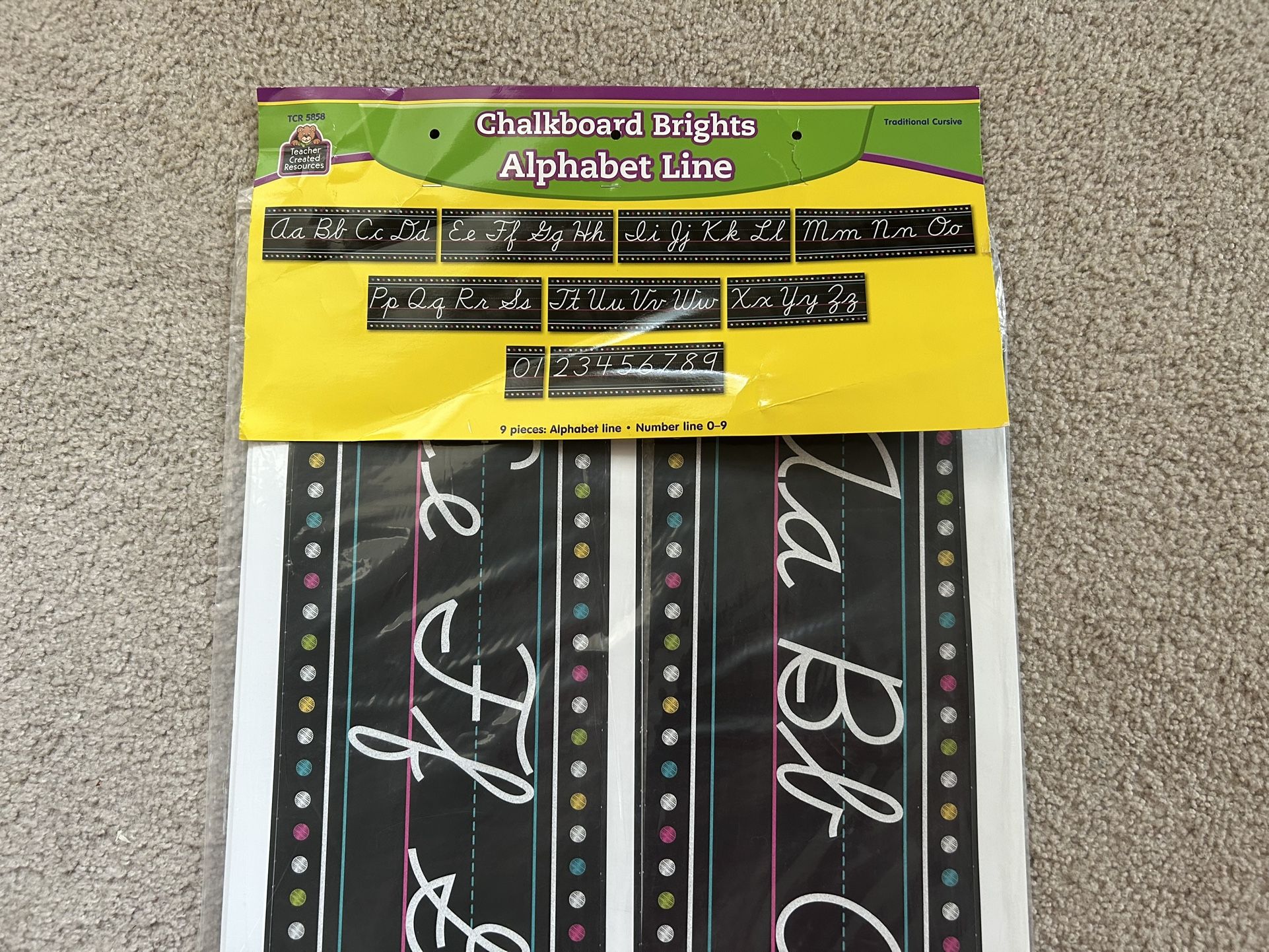 Chalkboard Brights Alphabet Set Teacher Classroom
