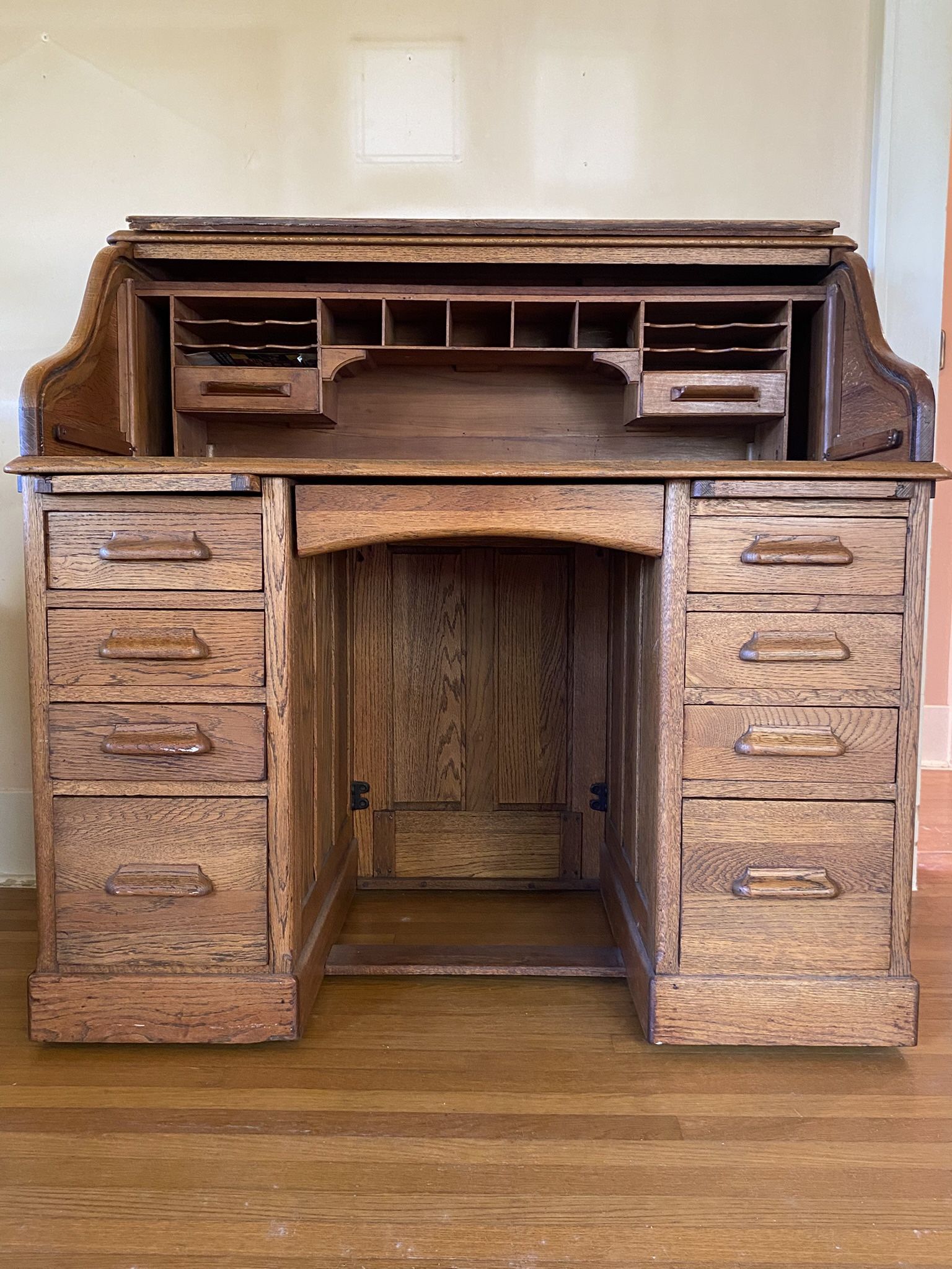 Vintage Oak Roll Top Desk