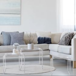 ONLY $55: Set of 3 Nesting Tables Transparent Acrylic Side Tables-Modern