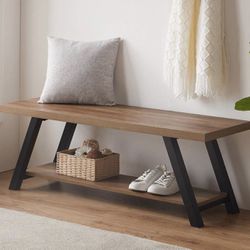 Brown Wood Bench