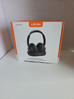 Wireless Headphones for TV Watching, Seniors w TV Transmitter Charging Base LEVN