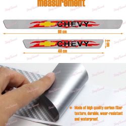 4PCS Carbon Car Door Scuff Sill Cover Panel Step Protector For Chevy Chevrolet -(3-SDSR-CHEVY-SL
