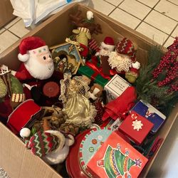 Box of Christmas Decorations