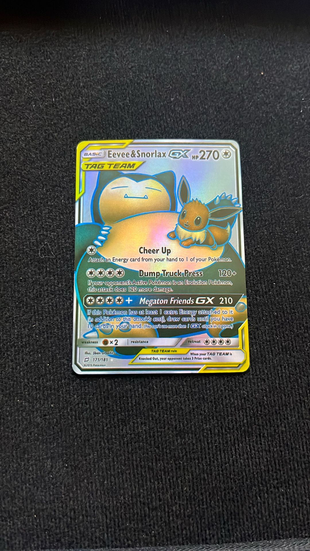 Eevee & Snorlax GX Pokémon Card