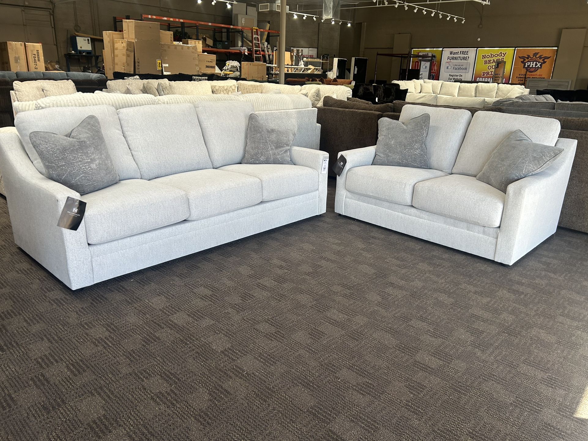 Light Gray Modern-elegant Sofa Set