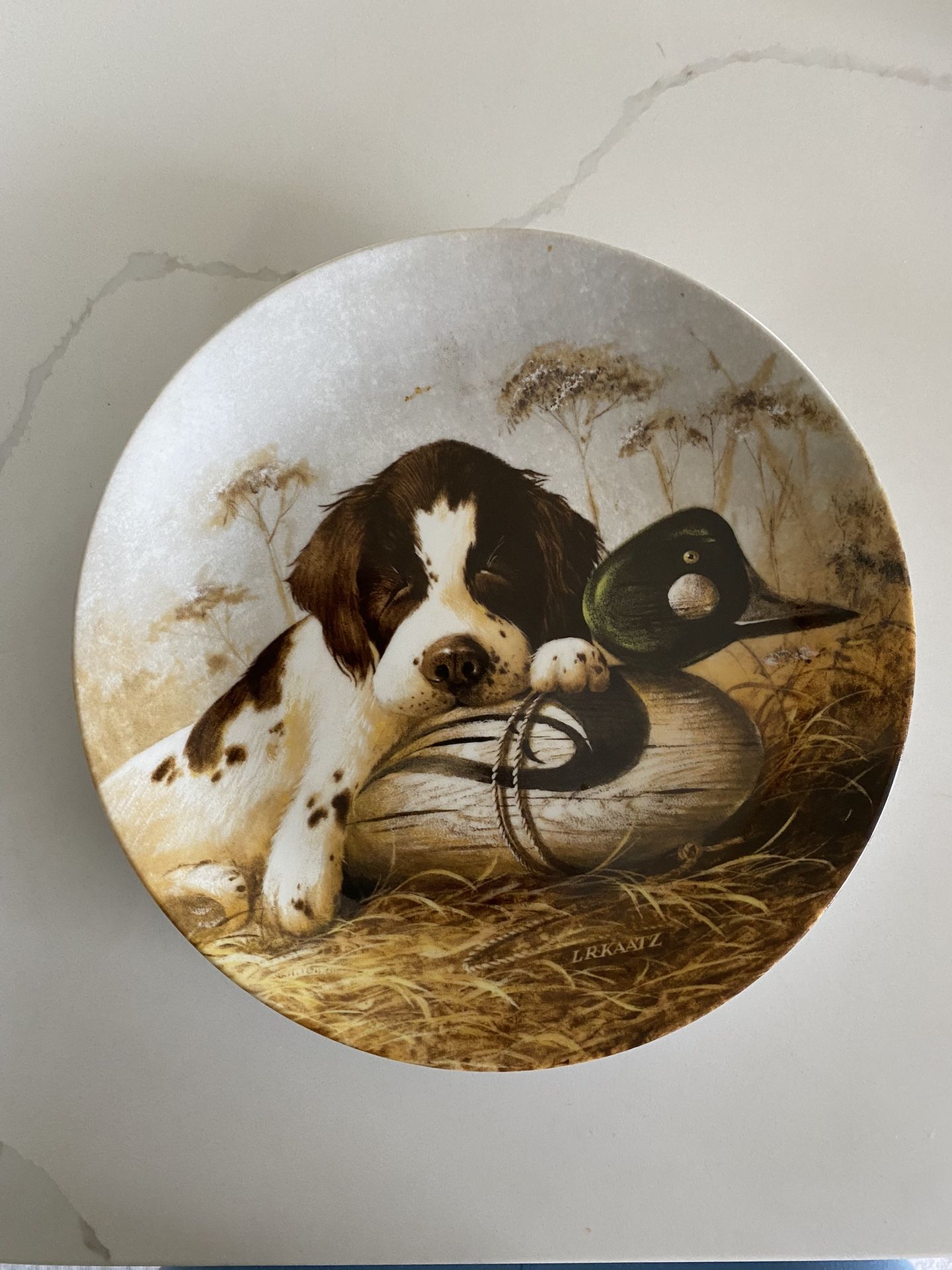 Dog Tired The Springer Spaniel Collector Plate Field Puppies Lynn Kaatz Dog