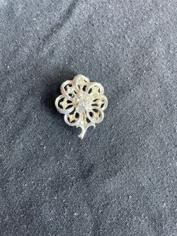 Silver Flower Brooch
