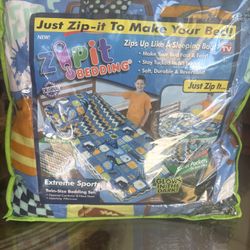 Brand New ZIPIT bedding  Twin Size extreme Sports