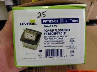 Leviton Pop Up Electrical Floor Box With Outlet In Bronze