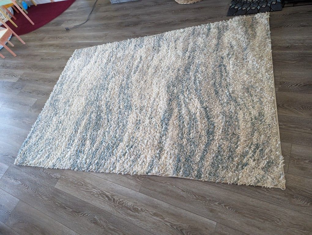 5x7 Blue, White, Gray Shaggy Area Rug for Sale in Tehachapi, CA OfferUp