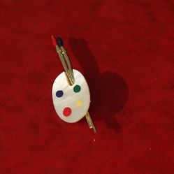 1950s paint brush and pallet brooch