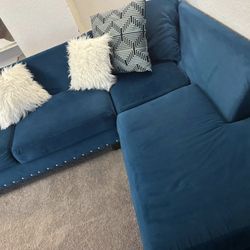 Studded Velvet Sectional 