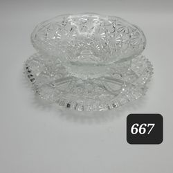 Crystal Bowl And Saucer Set