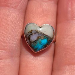 Spiny Oyster & Arizona Turquoise 925 Ring