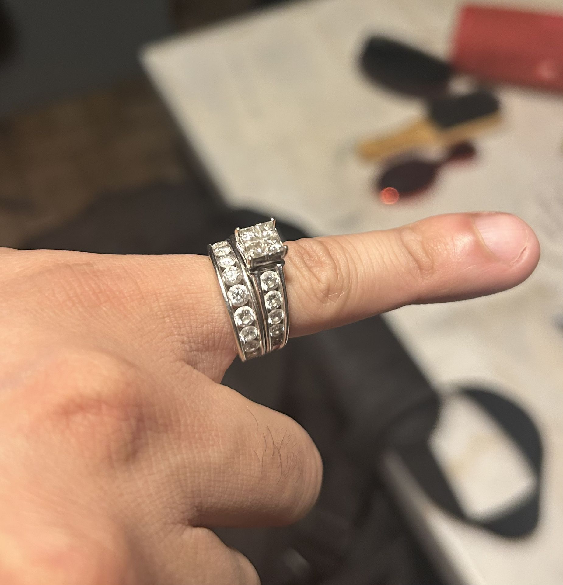 Diamond White Gold Engagement Ring/Wedding Band Set *Lifetime Kay’s Warranty*