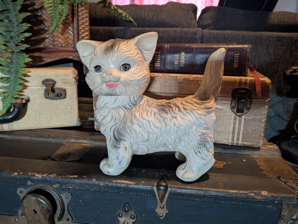 Vintage 1960s  Rubber Kitty Toy, 