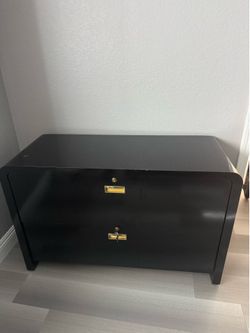 🖤 Black Filing Cabinet / Clothing Storage Cabinet with Lock – Modern Design