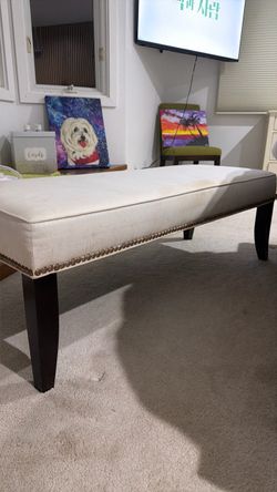 Upholstered Bench with Nailhead Trim