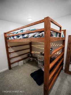 Solid Wood Homemade Loft Bed