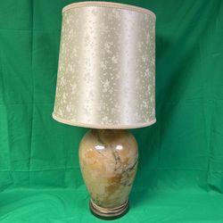 Stone Lamp With Fabric Shade 