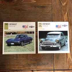 2x Chevrolet Cards  Knowledge cards 6”x6”