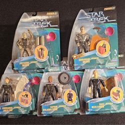Vintage 1997 Set Of All 5 Star Trek Warp Factor Series 1 Figures (MOC)