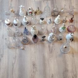 Lot of 36 vintage Collectible bells, glass, porcelain