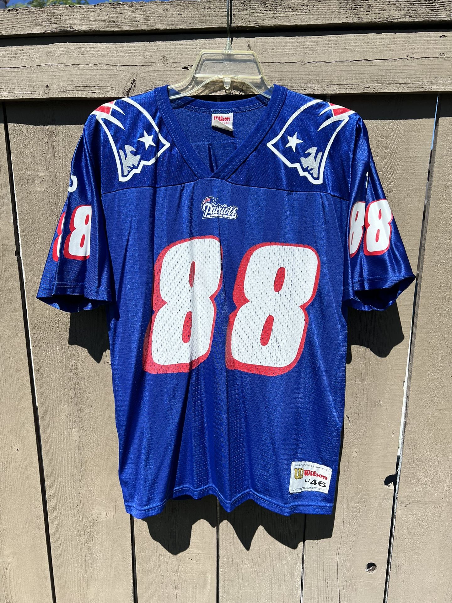 Vintage Terry Gleen #88 NEW ENGLAND PATRIOTS Football NFL Wilson Jersey Large 46